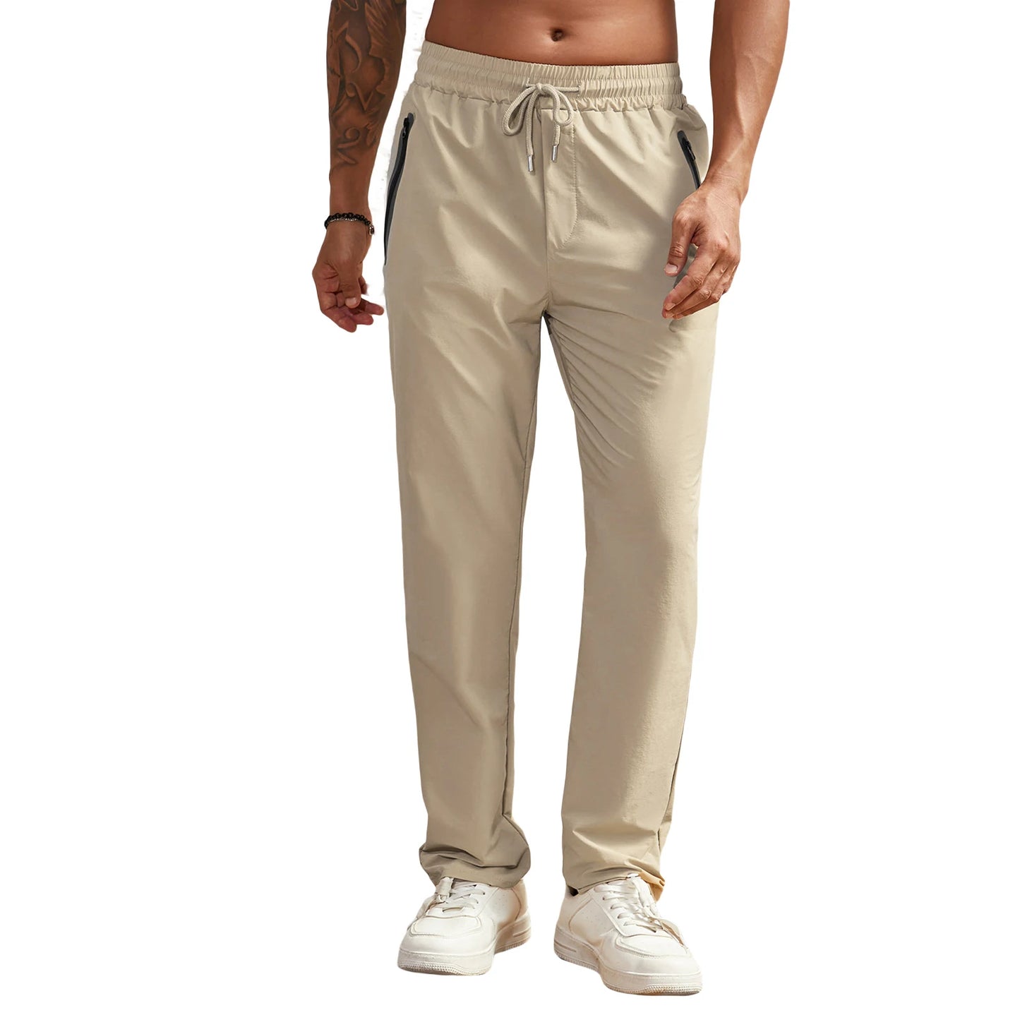 Men s Performance Joggers Lightweight Elastic Waist Athletic Pants with Drawstring and Pockets for Casual Wear