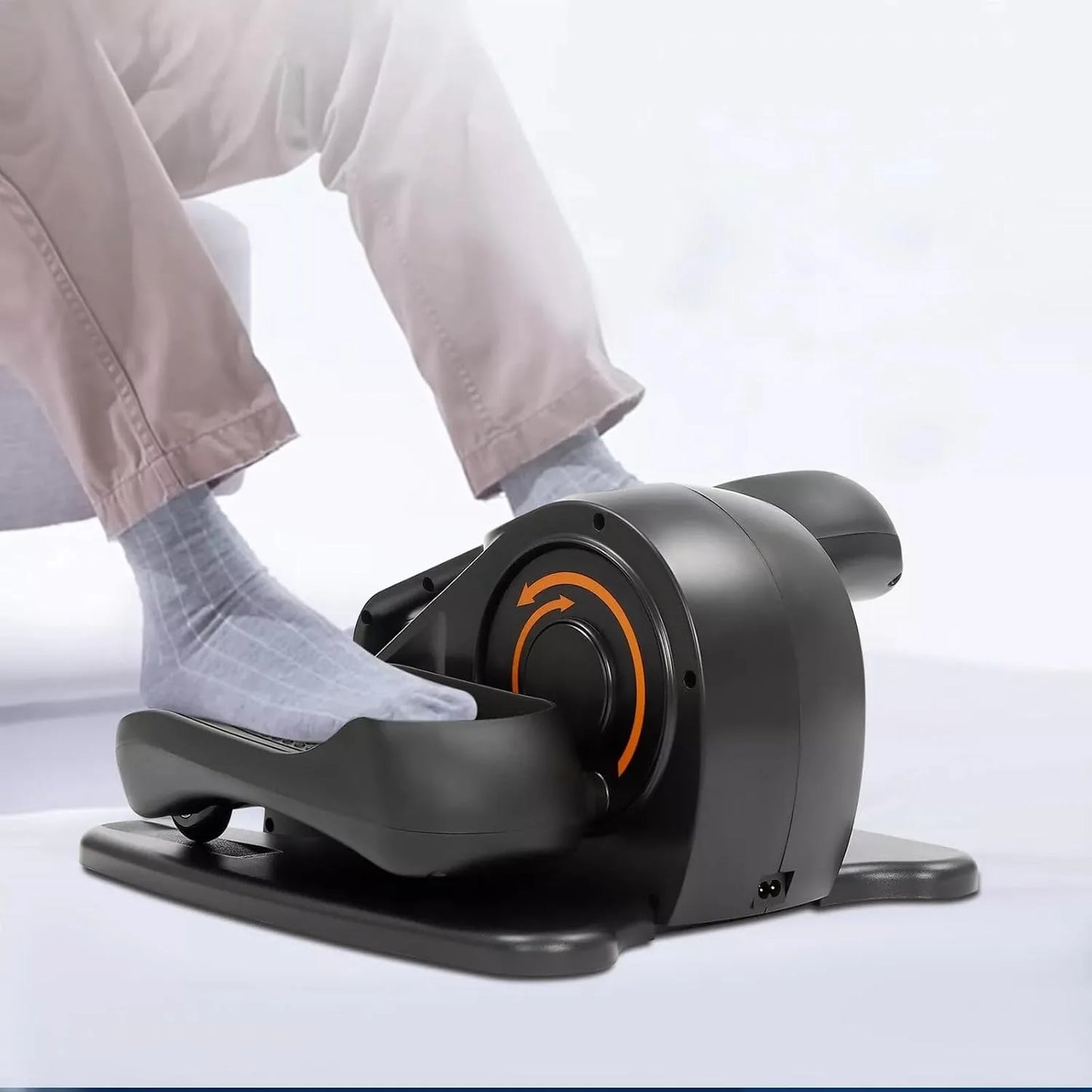 Portable Foot Pedal Exerciser for Home Workout with LCD Display, Remote Control, Motorized Elliptical Trainer for Seniors Adults