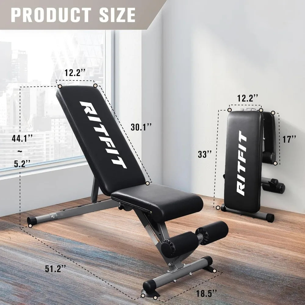 Adjustable/Foldable Utility Weight Bench Bonus Workout Poster