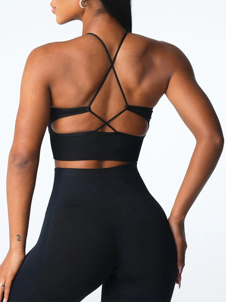 Womens Seamless Sports Bra Sleeveless Yoga Workout