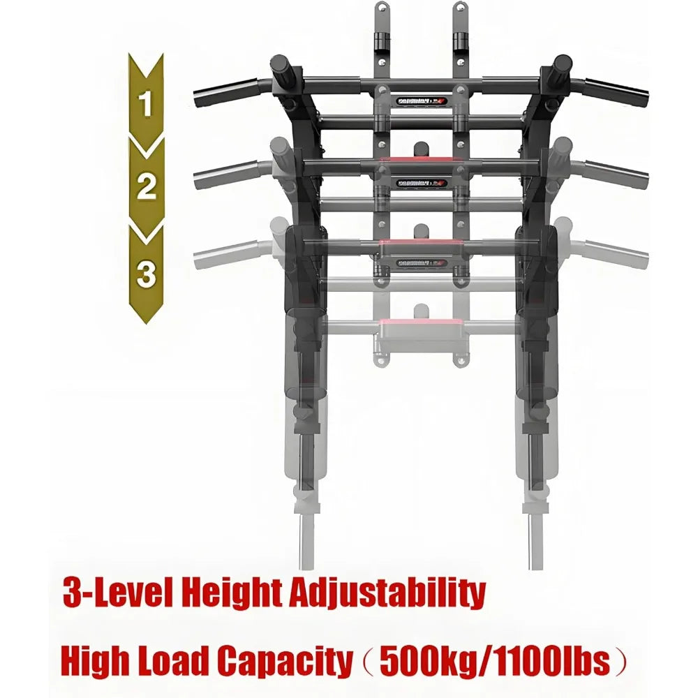 Multifunctional Wall Mounted Pull Up Bar/Chin Up bar,Dip Station for Indoor Home Gym Workout,Power Tower Set Gym Equipment 800LB