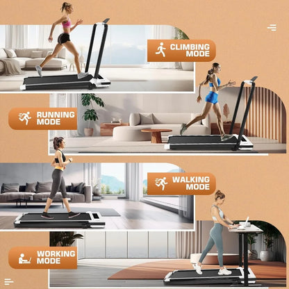 Compact Electric Treadmill with Incline, Under Desk Folding, 300 lb Max Capacity for Home, Gym, and Office Use