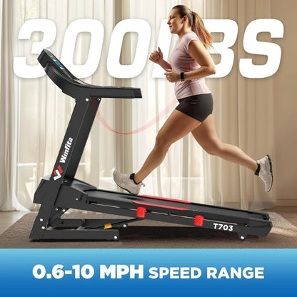 4HP Treadmills, Folding Treadmill with 15% Auto Incline