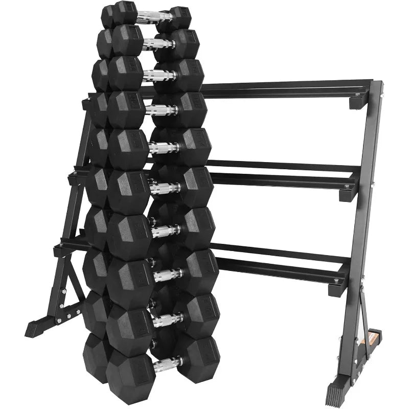 Premium Rubber Coated Hex Dumbbell Weight Set, Multiple Packages