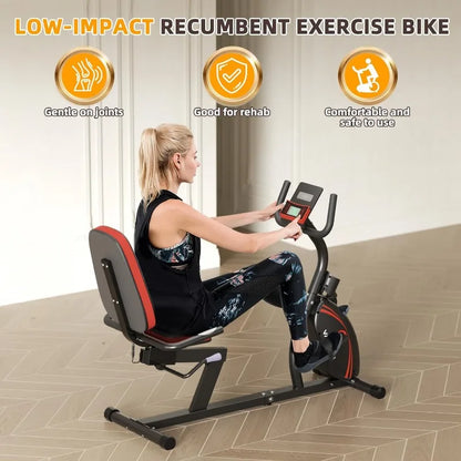 VANSWE Recumbent Exercise Bike for Adults Seniors - Recumbent Bikes for Home with Magnetic Resistance