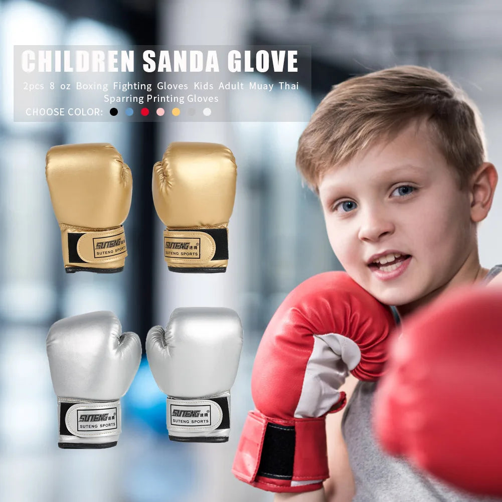 2pcs Leather Sponge Boxing Training Mitts Kids