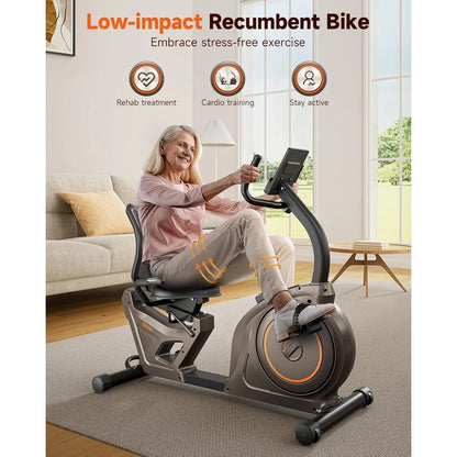 Magnetic Recumbent Bike Smart APP, LCD Monitor