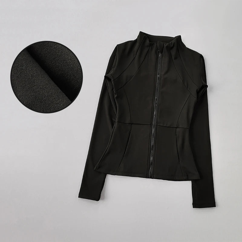 Women's Sports Jacket Yoga Jacket Slim Fit Long Sleeve Quick Dry Running Sport Coat Slimming Pilates Fitness Top Workout Jacket