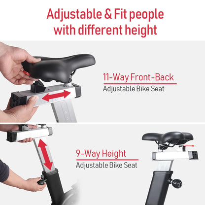 leikefitness Fan Exercise Bike Upright AirBike Indoor Cycling Stationary Bicycle with Unlimited Air Resistance System,Heart Rate