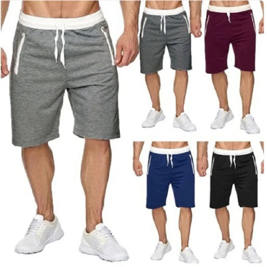 Men's Athletic Shorts Sweat Shorts Drawstring Breathable Solid Color Shorts Sports Outdoor Streetwear Stylish Sweatpants Male