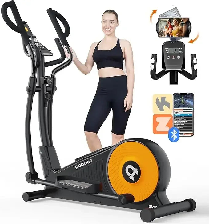 pooboo Elliptical Machine, Elliptical Exercise Machine with 16-Level Resistance&Hyper-Quiet Magnetic Driving System