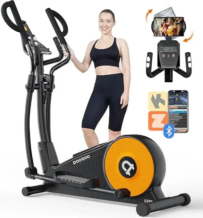 pooboo Elliptical Machine, Elliptical Exercise Machine with 16-Level Resistance&Hyper-Quiet Magnetic Driving System