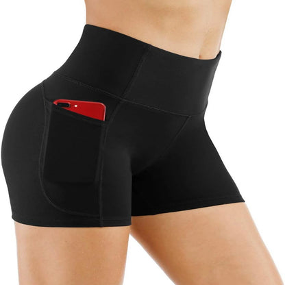 Tummy Control High Waist Yoga Shorts - Pockets