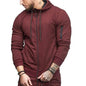 2022 Gym Men T Shirt Casual Long Sleeve Slim Tops Tees Elastic T-shirt Sports Fitness Thin Comfort Breathable Quick Dry Hooded