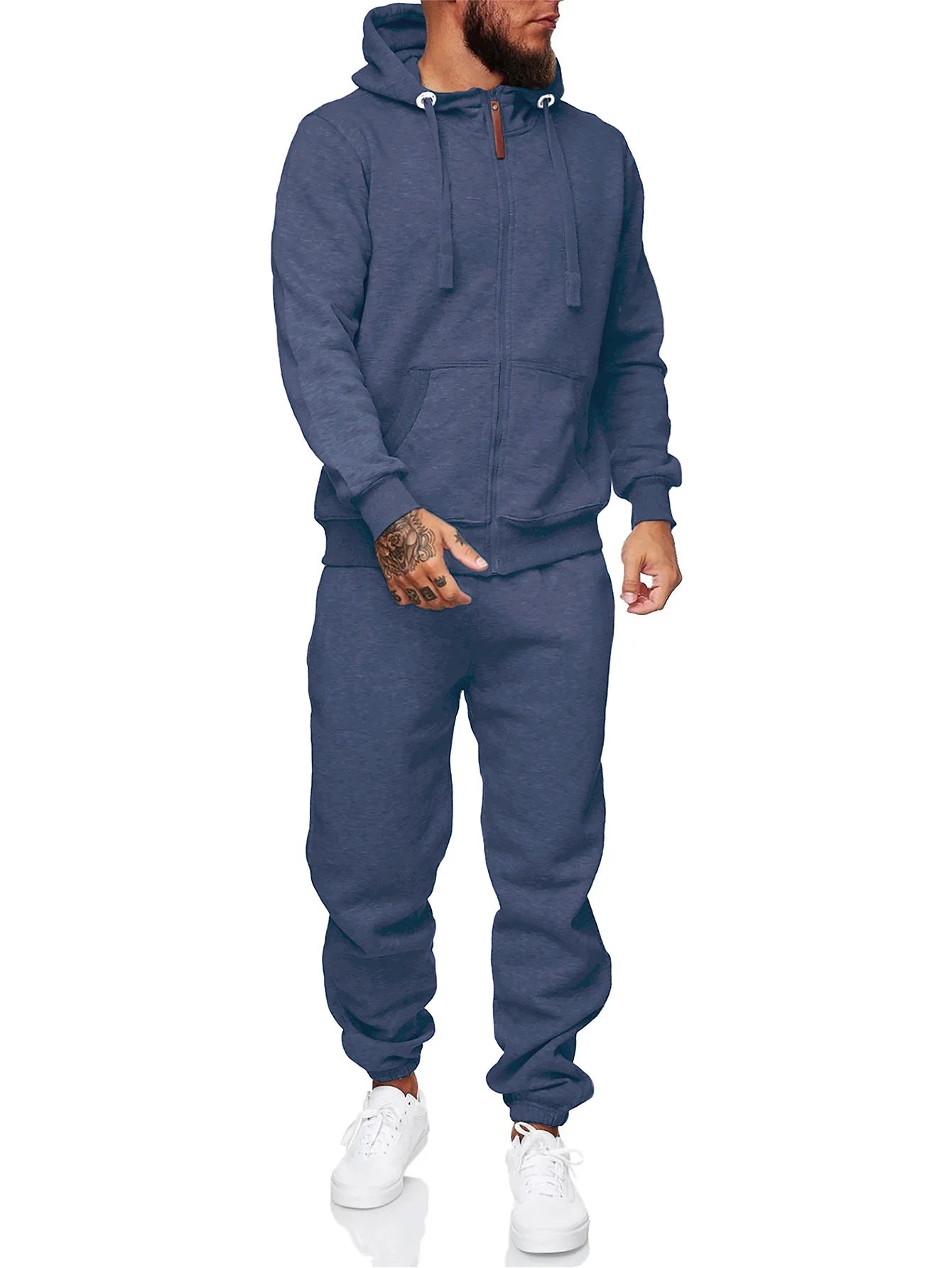 Sweat suits men Tracksuits 2 Piece sets Athletic Jogging suits Hoodie Casual Long Sleeve Zipper Outfits for men