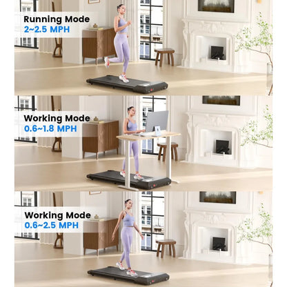 Dual-Function Desk Treadmill: 2.5HP Quiet Walking and Jogging Machine with Remote Control for Home and Office Use