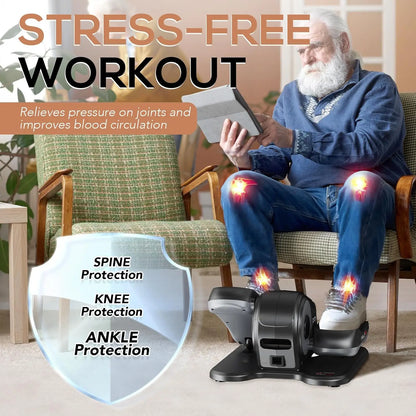 Under Desk Elliptical Machine, Ellipse Leg Exerciser for Home Equipment, Mini Elliptical Machine for Seniors, Electric Seated Pe