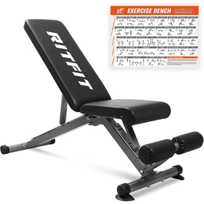 Adjustable/Foldable Utility Weight Bench Bonus Workout Poster