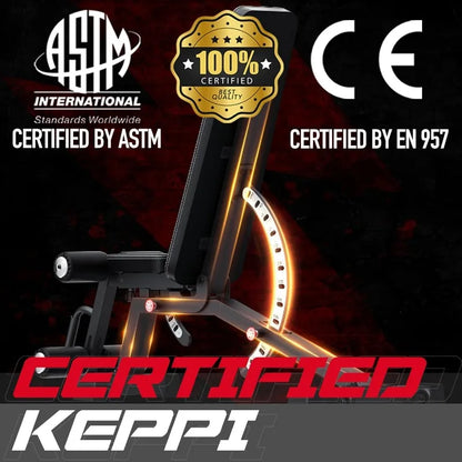 Keppi 1200LB Weight Bench, Heavy Duty Bench1000 PRO Adjustable Workout Bench Press Set for Home Gym Strength Training