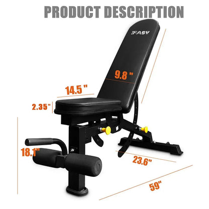 Adjustable Strength Training Bench Press Home Full Body Workout Foldable Weight Benches Multi-functional Fitness Dumbbell Chair