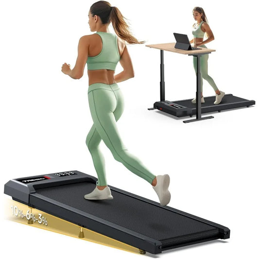 Walking Pad Treadmill 300lb Capacity, Under Desk Treadmill  Home Office Apartment