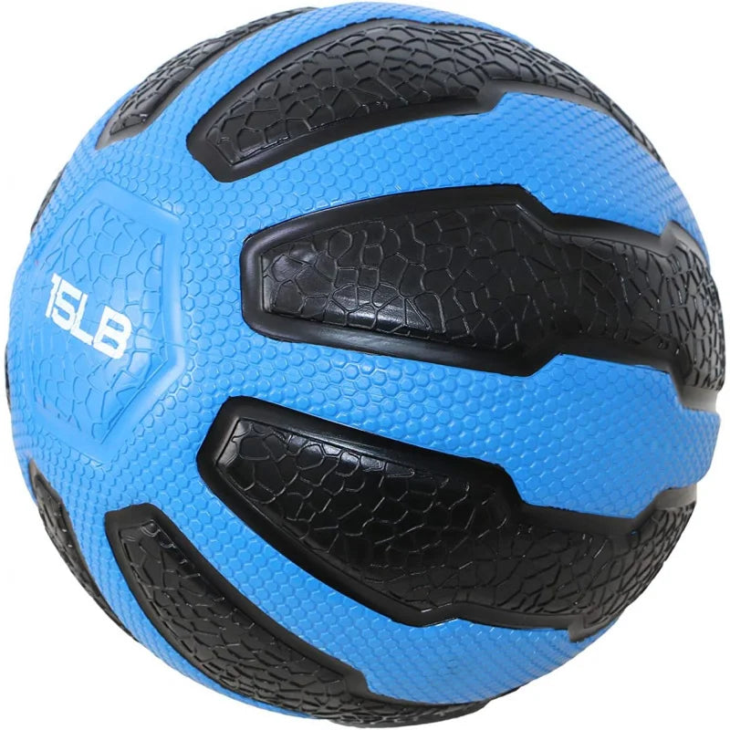 Rubber Medicine Ball with Textured Grip, Available in 9 Sizes, 2-20 LB, Weighted Fitness Balls,Improves Balance and Flexibility