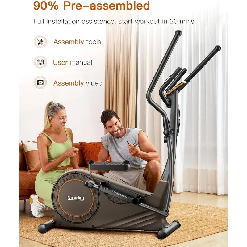 Niceday Elliptical Machine, Elliptical Exercise Machine for Home with Hyper-Quiet Magnetic Driving System