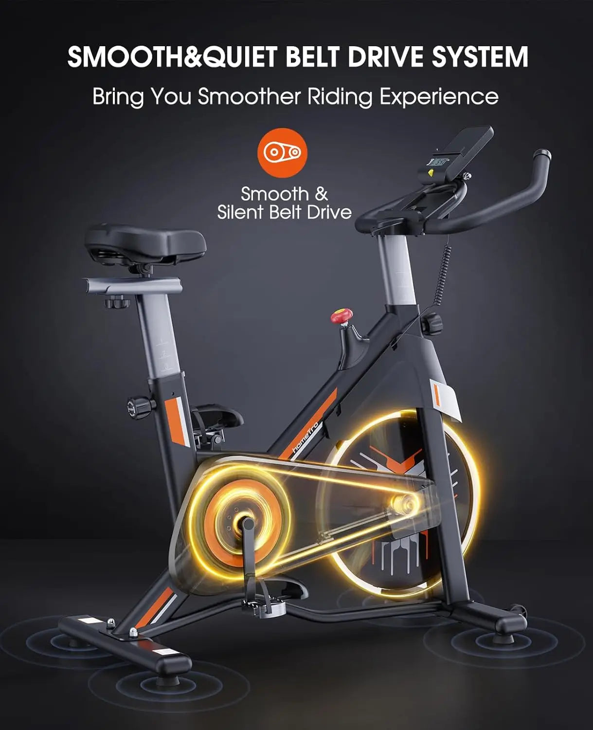 Exercise Bike, Adjustable Magnetic/Brake Pad Resistance Silent Belt Drive, Indoor Cycling Bike for Home Cardio, Fitness Stationa