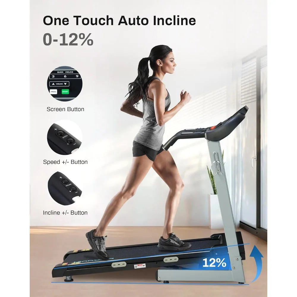 Auto Incline Treadmill 300 LBS Capacity, 17.5" Wide