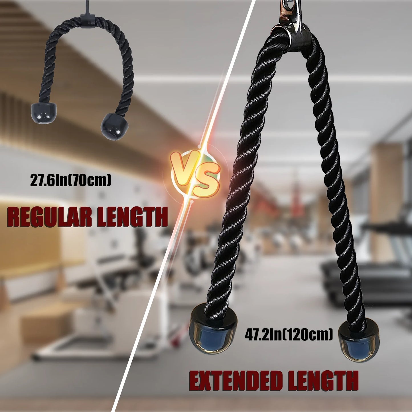 1pc Long Triceps Rope, Pull Down Machine Attachment