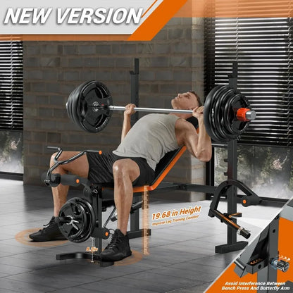 XDDIAS Weight Bench, 770LBS Bench Press Set with Leg Extension, 6 in 1 Weight Bench for Home Gym