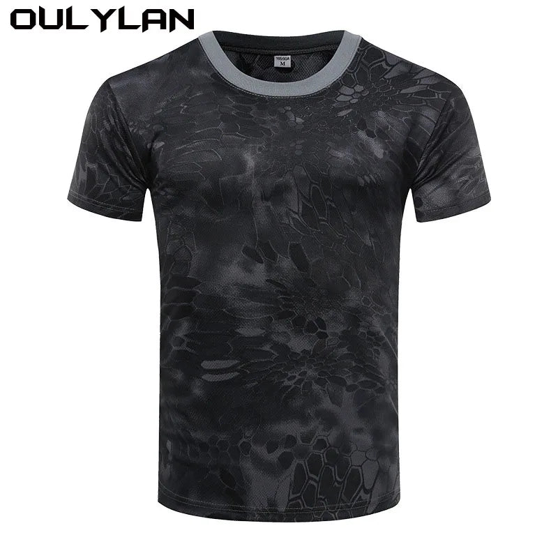 Quick Dry Camouflage T-shirt Men Gym Fitness