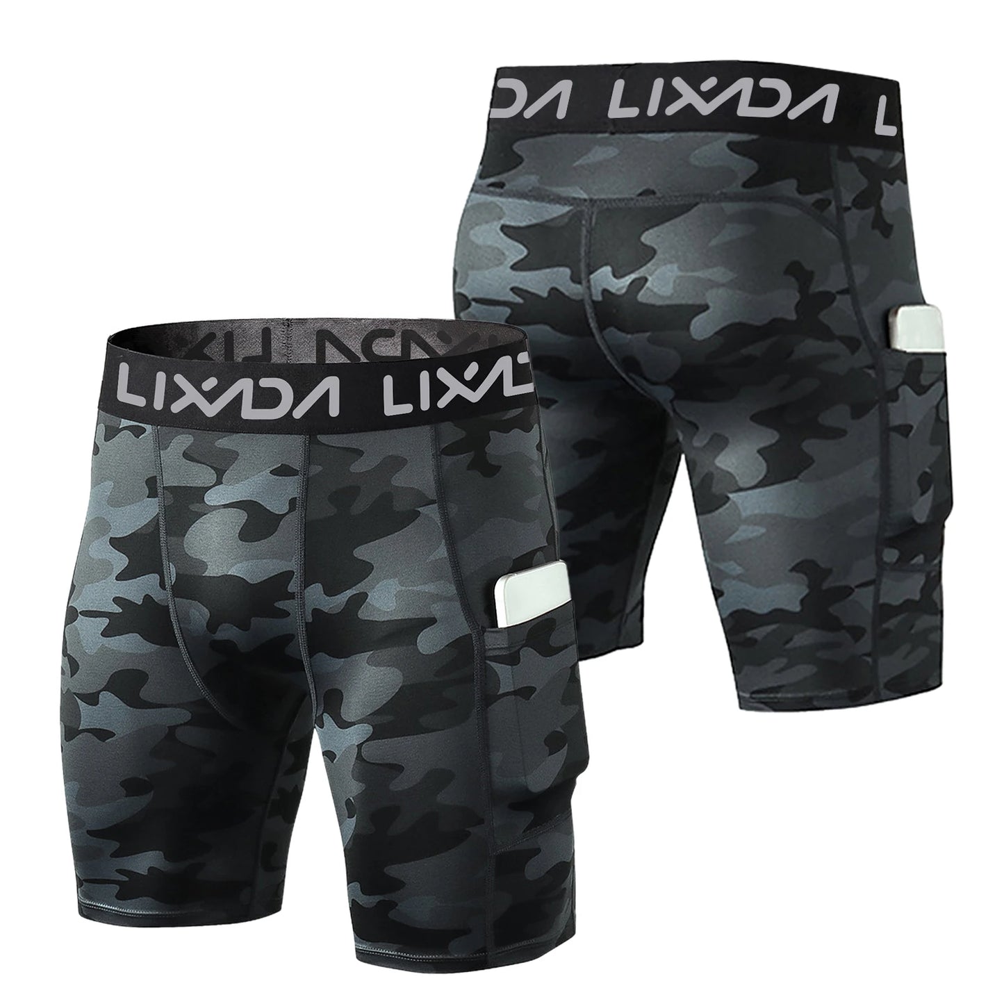 Lixada 3 Pack Men Sports Shorts L Size Active Workout Underwear with Pocket