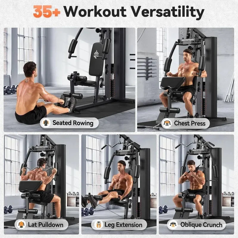 Tool Home Gym, Multifunctional Home Gym Equipment, Workout Station with 154LBS Weight Stack Guaranteed Authentic.