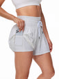 Women's 2-in-1 High Waist Running Shorts with Elastic Waist Drawstring, Comfortable Sports Pocket Shorts, Lightweight Golf Tenni