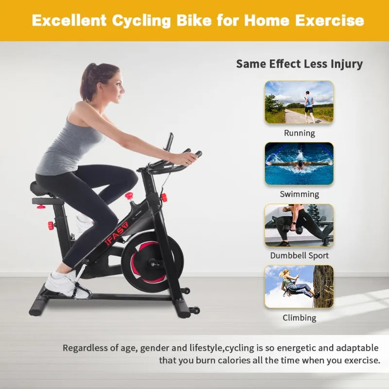 Exercise Bike 300LBS Weight Capacity Smooth Silent 35LB Heavy Flywheel Indoor