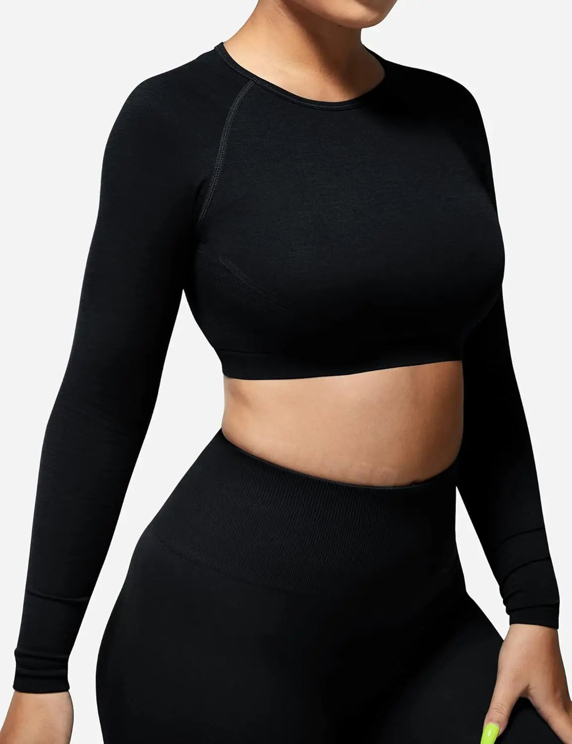 Women Long Sleeve Open Back Yoga Tops