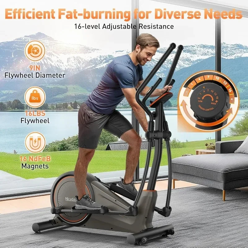 Niceday Elliptical Machine, Elliptical Exercise Machine for Home with Hyper-Quiet Magnetic Driving System