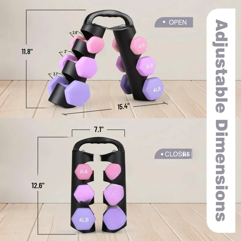 Set of 2 Neoprene Coated Dumbbell Hand Weights