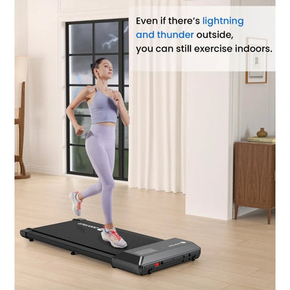 Dual-Function Desk Treadmill: 2.5HP Quiet Walking and Jogging Machine with Remote Control for Home and Office Use