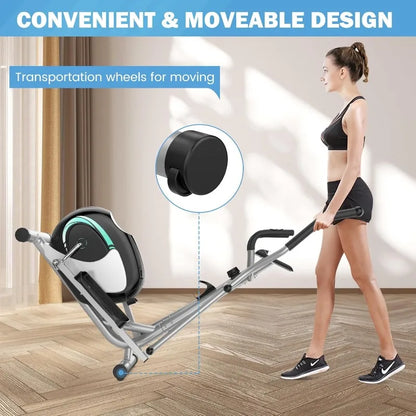 Dripex Magnetic Elliptical Training Machines, Quiet Fitness Cardio Elliptical Trainer w/ 6KG Flywheel, 8 Resistance Levels,