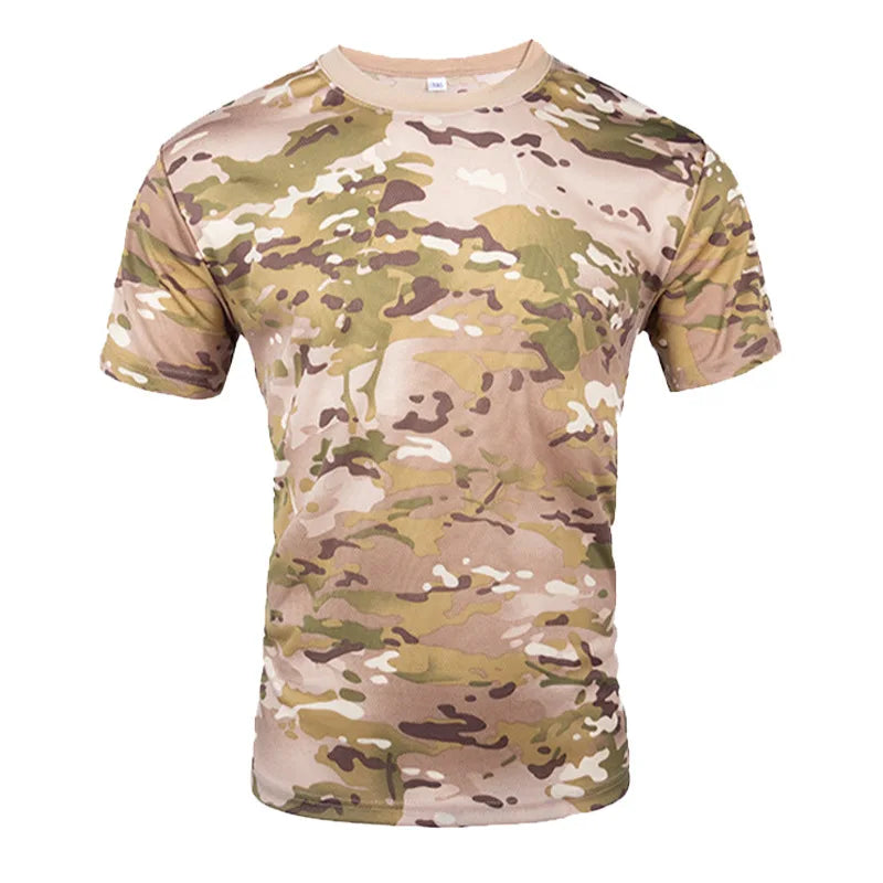 Quick Dry Camouflage T-shirt Men Gym Fitness