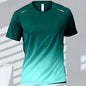 Men's T-Shirts Sports Fitness Sportswear Quick-Drying Gradient Short Sleeve Tops Outdoor Basketball Training Running Men Clothes
