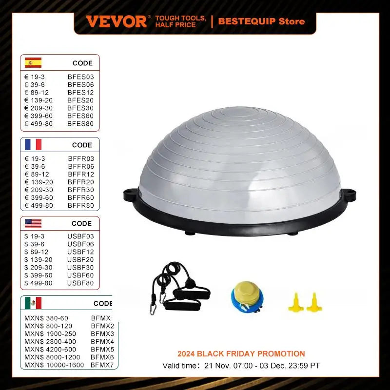 Half Exercise Ball Trainer 23 inch Balance Ball