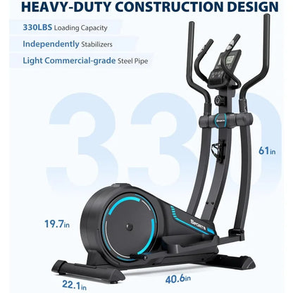 Dripex Elliptical Machine, Hyper-Quiet Magnetic Elliptical Exercise Machine for Home w/16 Levels Resistance, 8KG Flywheel,