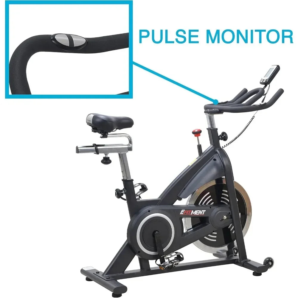Indoor Cycle Bike, Magnetic Cycling Trainer Exercise with Belt Drive, LCD Monitor and Pulse Monitor