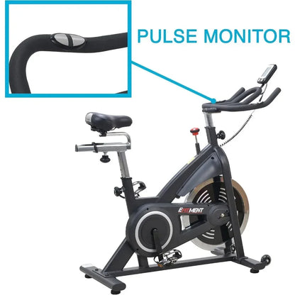 Indoor Cycle Bike, Magnetic Cycling Trainer Exercise with Belt Drive, LCD Monitor and Pulse Monitor