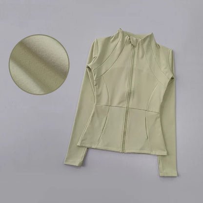 Women's Sports Jacket Yoga Jacket Slim Fit Long Sleeve Quick Dry Running Sport Coat Slimming Pilates Fitness Top Workout Jacket