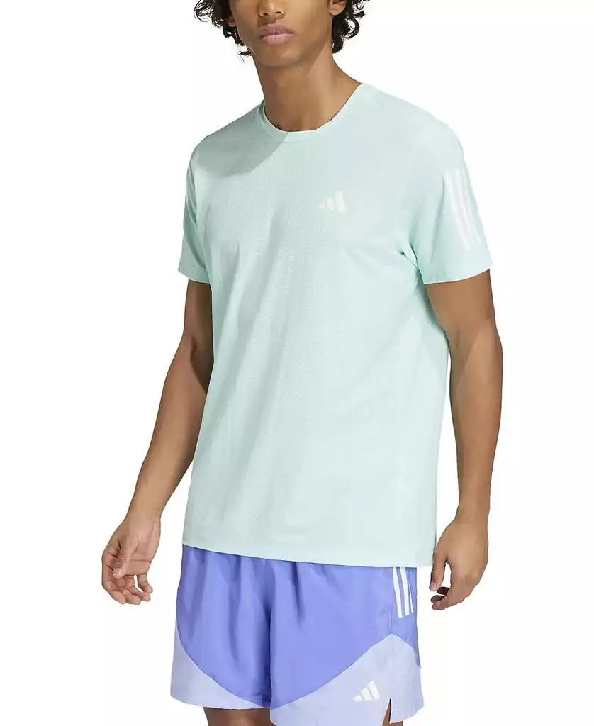 Adidas Men's Own the Run Short Sleeve T-Shirt Moisture-Wicking Running Sportswear Core Black White Red