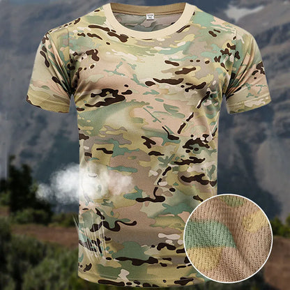 Quick Dry Camouflage T-shirt Men Gym Fitness